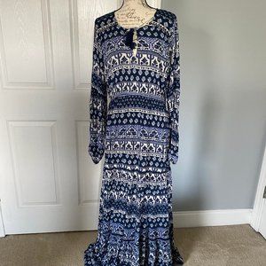 Rip Curl North Coast Print Long Sleeve Maxi Dress